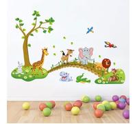 Stickers Muraux - SIMPVALE - Grande Jungle Animaux Pont - Vinyle - Décoration murale - Enfant