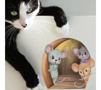 Stickers Muraux Souris Phosphorescents,Vinyle Décalque mural Trois souris dans un trou Autocollant Mural Fluorescent à Décoller et à Coller pour la Chambre de Bébé