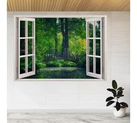 Stickers Muraux Stickers Muraux, Arbre Pont Nature Paysage Tatouage muraux 3D brique, Mural pour décor d'art à la maison Décoration murale de plafond Décorations 70x122cm