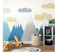 Stickers muraux - Volka - Montagnes scandinaves - 100 x 150 cm - Multicolore - Vinyle
