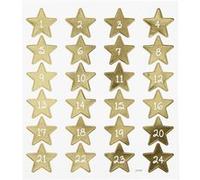 Stickers Noël Creativ Company - Calendrier de l'avent Étoiles dorées - 24 pcs G