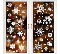 Stickers Noel Réutilisables - 9 Feuilles Flocons de Neige Électrostatiques pour Fenêtre, Décoration Intérieure PVC Autocollant Vitre pour Noël