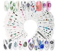 Stickers ongles 3D - ZRSE - 69 feuilles - Motifs variés: fleurs, animaux, papillons - Dimensions: 6.5x5.1 cm par feuille
