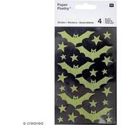 Stickers Papier Phosphorescent Rico Design - Chauve-souris et étoiles - 216 pcs