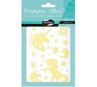 Phospho' Stick, Sach 2 pl 10,5x16cm, Licornes - Jaune fluo