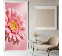Stickers Porte 3D Chrysanthème Rose Sticker Porte Trompe l'oeil Fleurs Papier Peint Auto Adhésif, PVC Imperméable Poster Autocollants pour Salon Cuisine Chambre Salle de Bain 95 x 215 cm I1281
