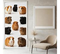 Stickers Porte 3D Cochon D'inde Sticker Porte Trompe l'oeil Animaux Papier Peint Auto Adhésif, PVC Imperméable Poster Autocollants pour Salon Cuisine Chambre Salle de Bain 90 x 210 cm I1195