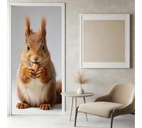 Stickers Porte 3D Écureuil Sticker Porte Trompe l'oeil Faune Sauvage Papier Peint Auto Adhésif, PVC Imperméable Poster Autocollants pour Salon Cuisine Chambre Salle de Bain 90 x 200 cm I1292