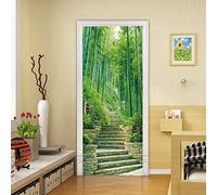 Stickers Porte 3D Muraux Auto-adhésif - BAMBOU -Papier Peint Decal de Porte,Autocollants Murales de Porte Amovibles PVC Affiche Porte étanche pour Chambre Salon Décoration de Porte 77 x 200 cm