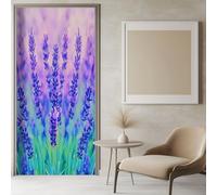 Stickers Porte 3D Style De Photographie Lavande Violette 77x200 cm Lilas Auto-adhésif Porte Autocollants Affiche pour Cuisine Chambre Salle de Bain, PVC Autocollants de Décoration pour Porte