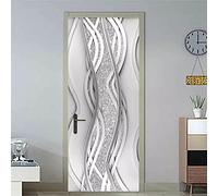 Stickers Porte Affiche 3D Trompe Loeil Effet Auto Adhésif PVC Muraux Imperméable Sticker Murales Autocollants Affiches Art Décor,Diamant d'argent de simulation de ligne47.5 X 215 cm*2 rouleaux