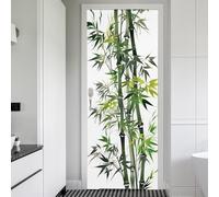 Stickers Porte Bambou Poster Porte Trompe L'oeil, Effect 3D Bambou Chinois Autocollant, Auto-Adhésif Papier Peint Mural Chambre Salon Mur Décoration Art Sticker Muraux 80x200 cm m8555