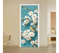 Stickers Porte Bois Blanc Sticker Porte Trompe l'oeil Blanc Papier Peint Auto Adhésif, PVC Imperméable Poster Autocollants pour Salon Cuisine Chambre Salle de Bain 77 x 200 cm E1367