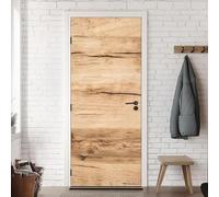 Stickers Porte Bois Rustique Poster Porte Trompe L'oeil, Effect 3D Grain de Bois Autocollant, Auto-Adhésif Papier Peint Mural Chambre Salon Mur Décoration Art Sticker Muraux 80x200 cm m9162