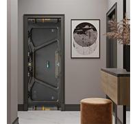 Stickers Porte Gris Poster Pour Porte Trappe de Vaisseau Spatial Sticker Porte PVC Imperméable Autocollants de Décoration pour Porte Murale Papier Peint Porte 95 x 210 cm A48