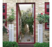 Stickers Porte Jardin Rétro Poster Porte Trompe L'oeil, Effect 3D Style Italien Autocollant, Auto-Adhésif Papier Peint Mural Chambre Salon Mur Décoration Art Sticker Muraux 77x200 cm m10351
