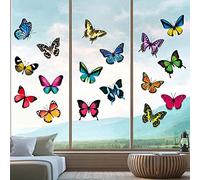 Stickers pour fenêtre, 20x Papillons - Autocollants électrostatiques repositionnables - Contre impacts et collisions d'oiseaux aux vitres des fenêtres - Amovible et Réutilisable