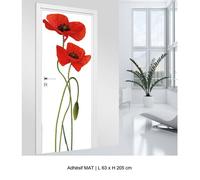 Stickers pour porte - Lumaléa - Coquelicots - Adhésif MAT - Largeur 63 x Hauteur 205 cm