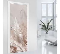 Stickers pour porte - Lumaléa - Feuilles - Adhésif MAT - Largeur 93 x Hauteur 205 cm