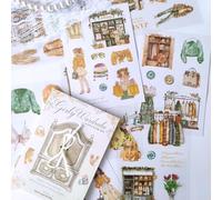 Stickers pour scrapbooking 20 feuilles de stickers esthétiques, série fille en PET pour DIY Bullet Journal, album photo, ordinateur, blocs-notes (garde-robe de fille 1)