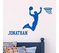 Stickers Prénom Personnalisé | Sticker Autocollant Nom Personnalisable - Décoration Murale Chambre Enfant | 2 Planches de 35 x 30 cm et 60 x 25 cm - Bleu marine