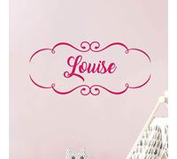 Stickers Prénom Personnalisé | Sticker Autocollant Nom Personnalisable - Décoration Murale Chambre Enfant | 2 Planches de 10 x 30 cm et 40 x 30 cm - Fushia