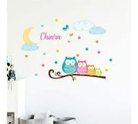 Stickers Prénom Personnalisé | Sticker Autocollant Nom Personnalisable - Décoration Murale Chambre Enfant | 2 Planches de 30 x 40 cm et 50 x 30 cm - Multicouleur