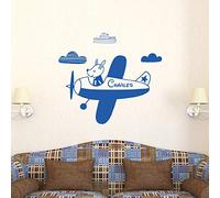 Stickers Prénom Personnalisé | Sticker Autocollant Nom Personnalisable - Décoration Murale Chambre Enfant | 2 Planches de 45 x 55 cm et 40 x 25 cm - Bleu marine - à Personnaliser vous-même