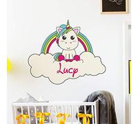 Stickers Prénom Personnalisé | Sticker Autocollant Nom Personnalisable - Décoration Murale Chambre Enfant | 2 Planches de 30 x 35 cm et 40 x 25 cm - Multicouleur