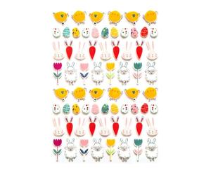 Stickers Puffy Pâques - mousse relief - 68 pièces - de 1,4 à 3,1 cm - autocollants, stickers, poussins, lapin, oeufs, carottes, mouton, fleurs, printemps, animaux de la ferme