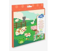 Djeco Stickers repositionnables Les animaux de la ferme avec décors Rouge