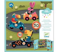 Djeco Stickers repositionnables pour voitures et animaux – Activité créative