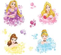 MY AGENCIES 4 Stickers Géants Princesses Disney Floral Repositionnables 25x45cm Multicolors G