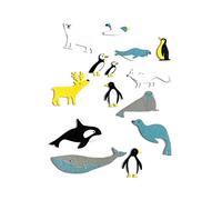 Stickers Repositionnables en Feutrine - Les Animaux De La Banquise