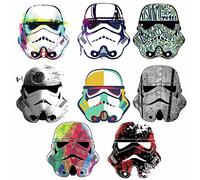 Stickers Repositionnables Star Wars Artistic Têtes de Storm Trooper, Noir, Rouge et Blanc