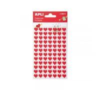 Stickers Rouge Coeur 2 Planches - Apli Kids 13511
