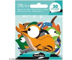 Stickers Sticky - Animaux de rivière - 30 pcs G