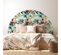 Stickers tête de lit - Motif Tropical - Adhésif MAT - L120 x H130 cm - Pour lits (80 à 110 cm)