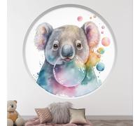 Stickers Trompe l'oeil Arche ronde Enfants - Lumaléa - Koala bulle - Diamètre 130 cm