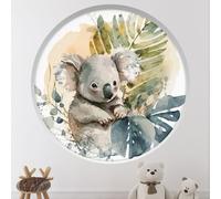 Stickers Trompe l'oeil Arche ronde Enfants - Lumaléa - Koala - Diamètre 130 cm