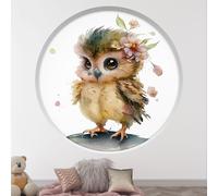 Stickers Trompe l'oeil Arche ronde Enfants - Lumaléa - Oiseau - Diamètre 130 cm