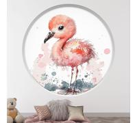 Stickers Trompe l'oeil Arche ronde Enfants - Lumaléa - Oiseau - Diamètre 130 cm