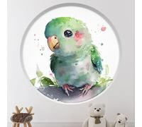 Stickers Trompe l'oeil Arche ronde Enfants - Lumaléa - Oiseau - Diamètre 130 cm