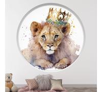 Stickers Trompe l'oeil Arche ronde Enfants - Lumaléa - Roi lion - Diamètre 130 cm