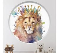 Stickers Trompe l'oeil Arche ronde Enfants - Lumaléa - Roi lion - Diamètre 130 cm