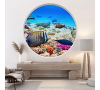 Stickers Trompe l'oeil Arche ronde - Lumaléa - Océan - Diamètre 130 cm