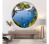 Stickers Trompe l'oeil Arche ronde - Lumaléa - Vue mer - Diamètre 130 cm