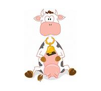 Stickers Vache et cloche - L 40cm x H 56cm