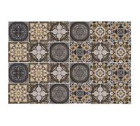 Stickers X AUTOHAUX Sticker de carrelage Autocollant mural en PVC 10 x 10 cm Noir Blanc 24Pcs