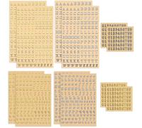 Stickers12 Feuilles Lettres Autocollantes Numros AlphabetMini Mtal Alphabetique Majuscules et Minuscules Or Or Arg STICKERS DE NOEL